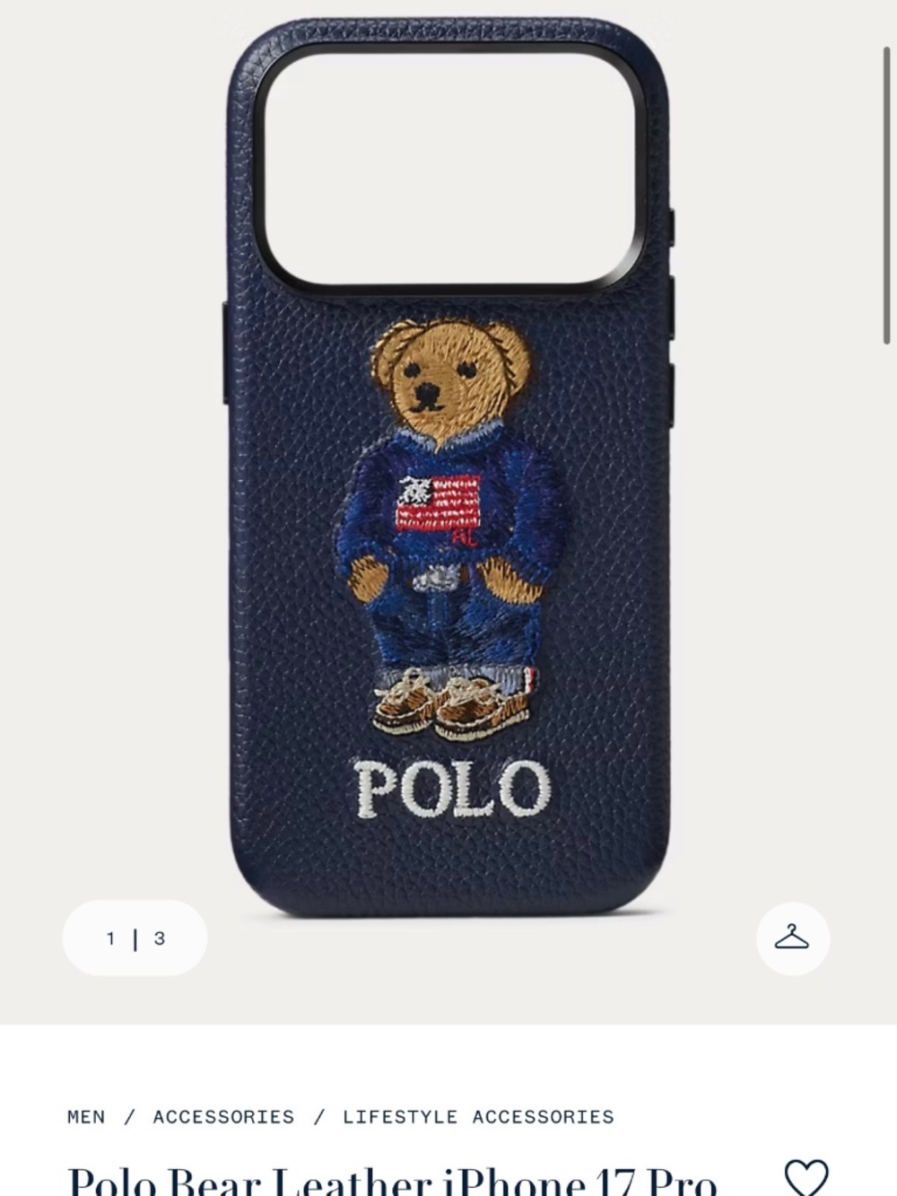 Polo Ralph Lauren Polo Bear Leather iPhone 17 Pro Case